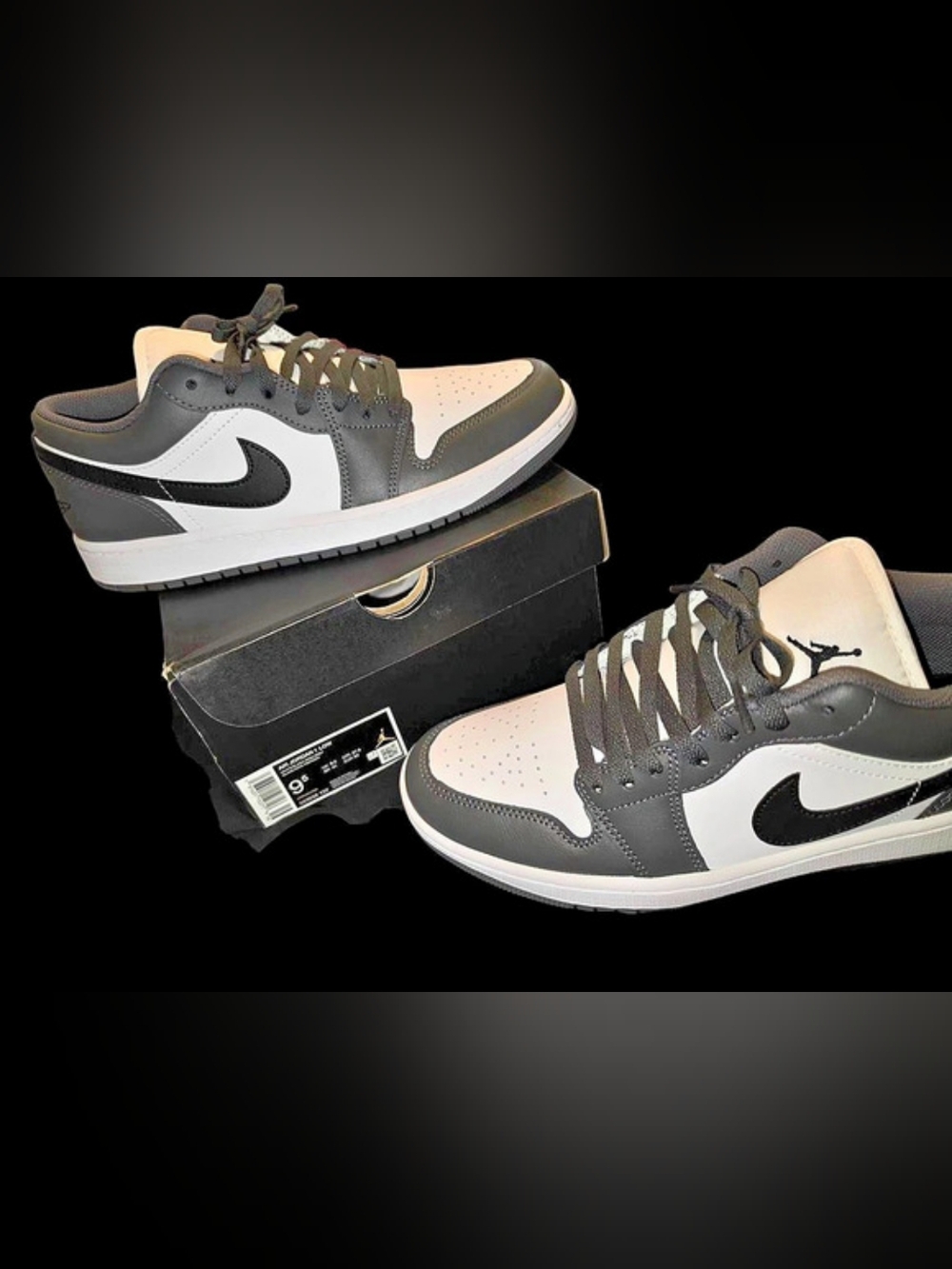 Jordan Air Jordan 1 Low "Iron Grey" Sneakers Black & White US 9